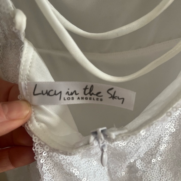 Lucy in the Sky White Sequin Dress - Picture 3 of 3